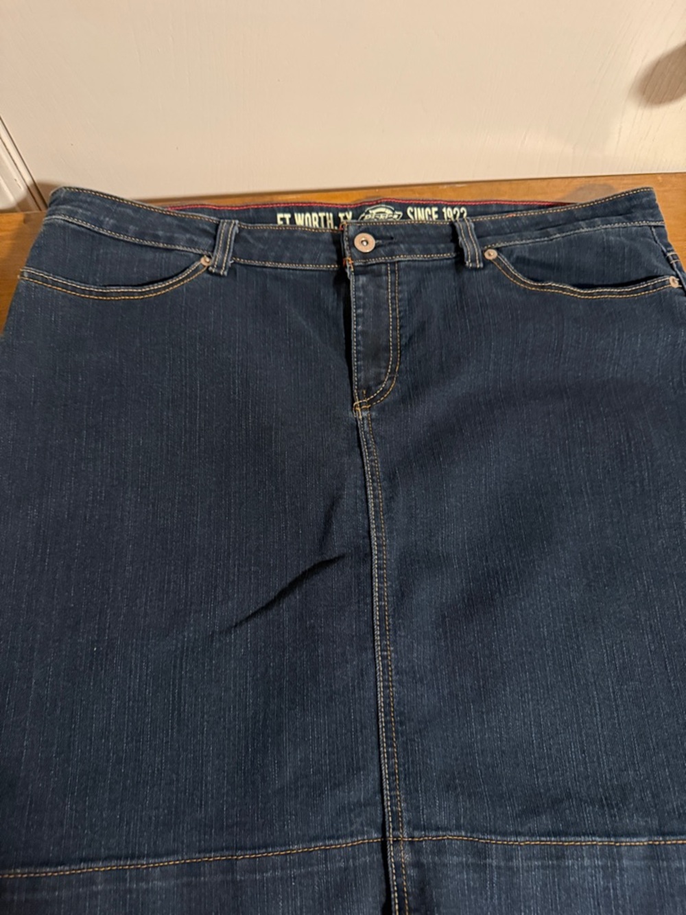 Dickies Indigo Denim Midi Skirt